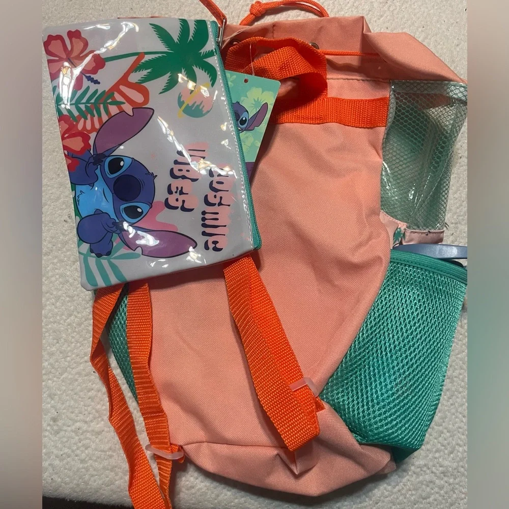 Disney Lilo & Stitch Kids Drawstring Backpack‎ - Pink and Blue